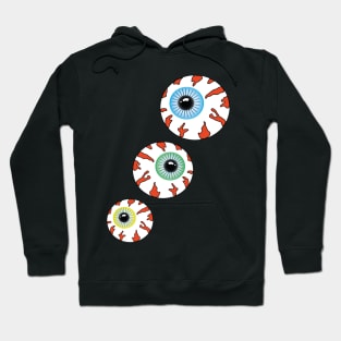 Crazy eyes fun cartoon illustration Hoodie